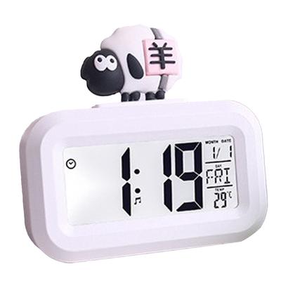 Electronic Clock Cute Cartoon LED Screen Desktop Electronic Alarm Data Time Calendar Temperature