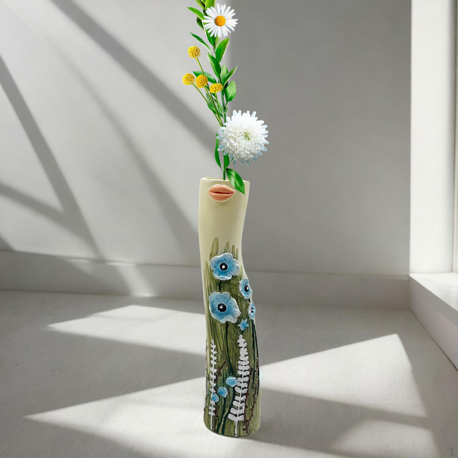 

Boho Resin Vase Woman Body Cute Character Bud for Shelf Bedroom Bathroom Style C