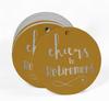 Inkdotpot Pack Of 100 Real Gold Foil Paper Tags Cheers To Retirement Favor Hang