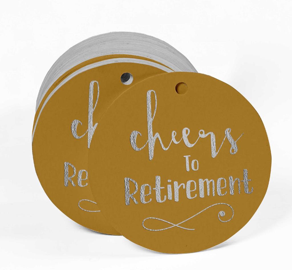 Inkdotpot Pack Of 100 Real Gold Foil Paper Tags Cheers To Retirement Favor Hang