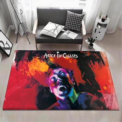 Retro Musik Alice In Chains Fußmatte Eco Flanell Fußmatte Rutschfest Geruchlos Innenbodenmatte Weicher Kurzer Plüsch Heimmatte