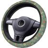 Sage Green Hippie Flower Auto Car Steering Wheel Cover Universal 15 Inch Neoprene Interior Decor Protection Accessories