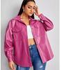 Handmade Shirt Genuine Stylish Soft Lambskin Leather Designer Women Casual Pink