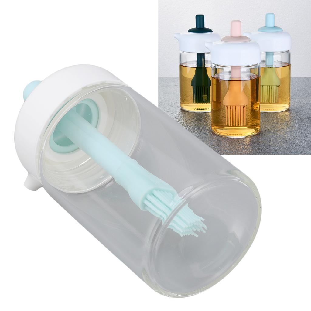 Press Control 2 in 1 Oil Bottle Dispenser Kitchen Glass Oil Bottle with Silicone Brush