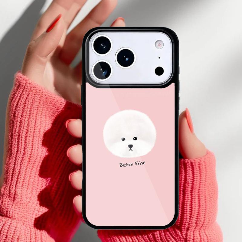 Bichon Frise Dog Puppy soft Phone Case for iPhone 17 16 15 14 13 Pro Max Back Cover for 12 11 Pro Coque