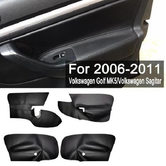 Microfiber Leather Door Handle Armrest Panel Cover For VW Jetta MK5 Golf 5 2005 2006 2007 2008 2009 2010 11  with Mount Fittings