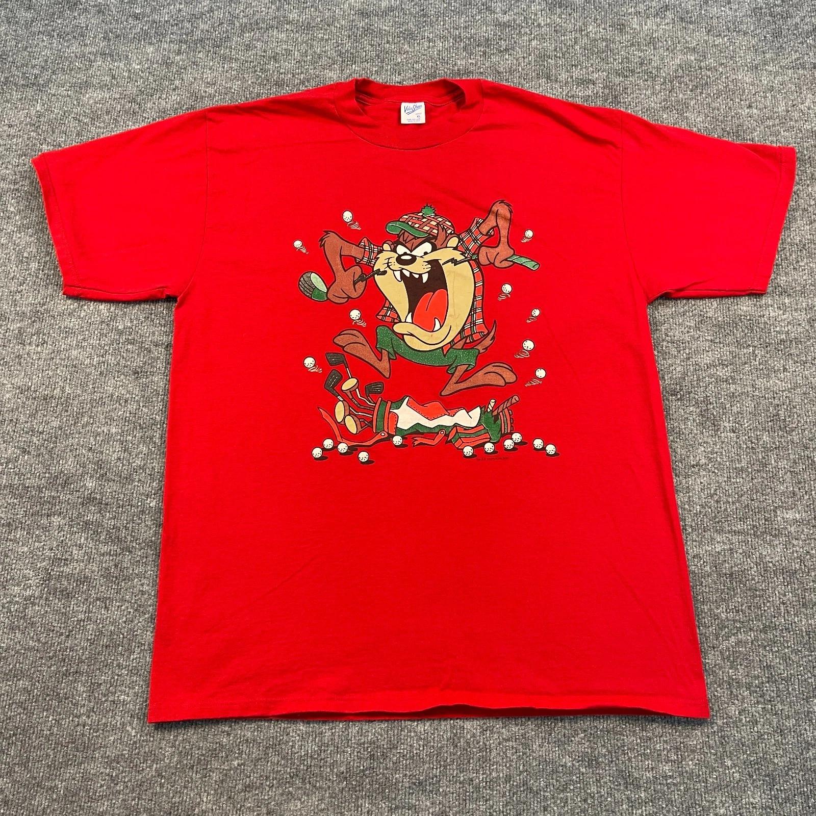 Vintage 1993 Taz Tasmanian Devil Golf Mulligan Shirt XL 23x30 Red S