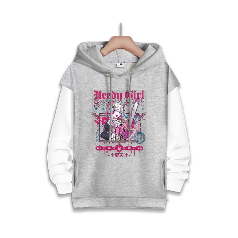 Oversized Hooded Sweatshirt Teens Cartoon Anime Print Daily Winter Wear Mens Loose Fit Pullover