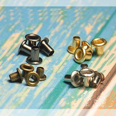 Mini boutons à œillets de 200mm, 1.0 pièces, pour bricolage, boucles de ceinture de poupée, œillets en laiton, boutons pour sac, chaussures, vêtements, accessoires de couture