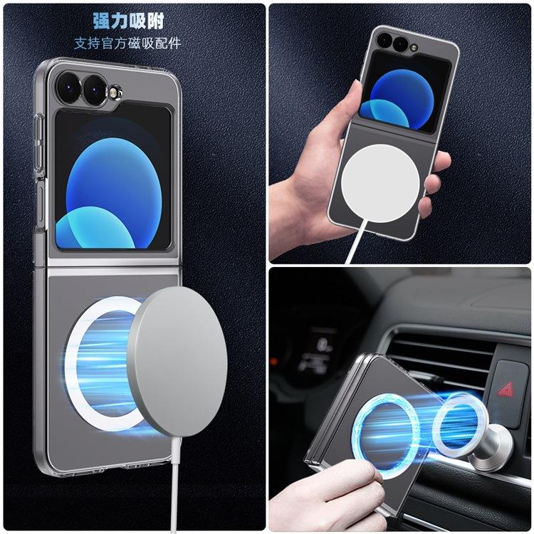 Applicable To Samsung Zflip1 Transparent Magnetic Mobile Phone Case PC Folding Screen Zfold1 Anti-drop Protective Case Hard Case Customization