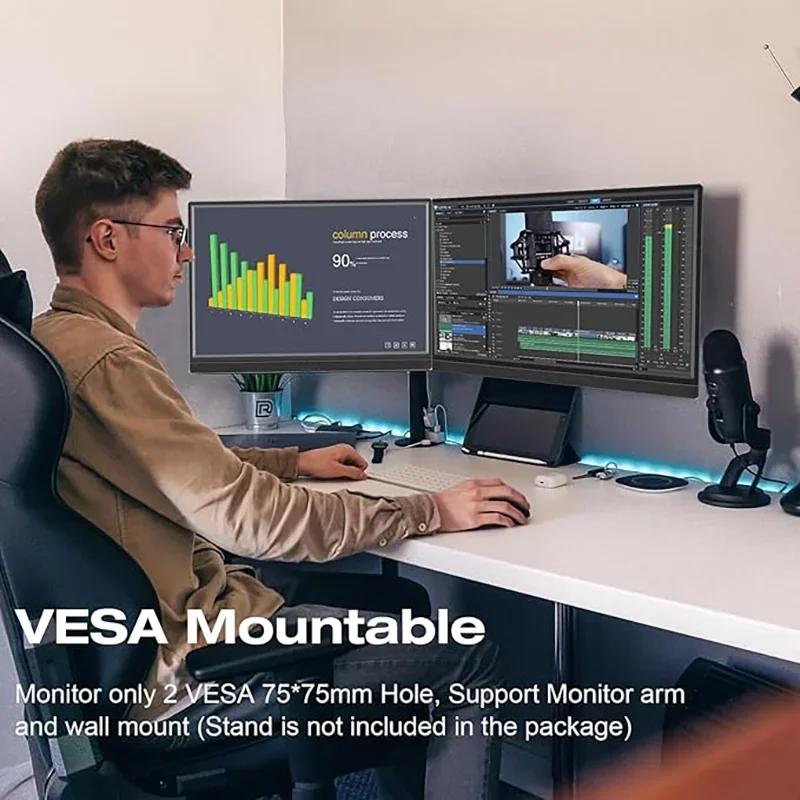 14'' Tragbarer Monitor Touchscreen 1.2K IPS-Panel USB-C HDMI-kompatibles Display VESA-Halterungslöcher für PC Laptop Xbox Switch