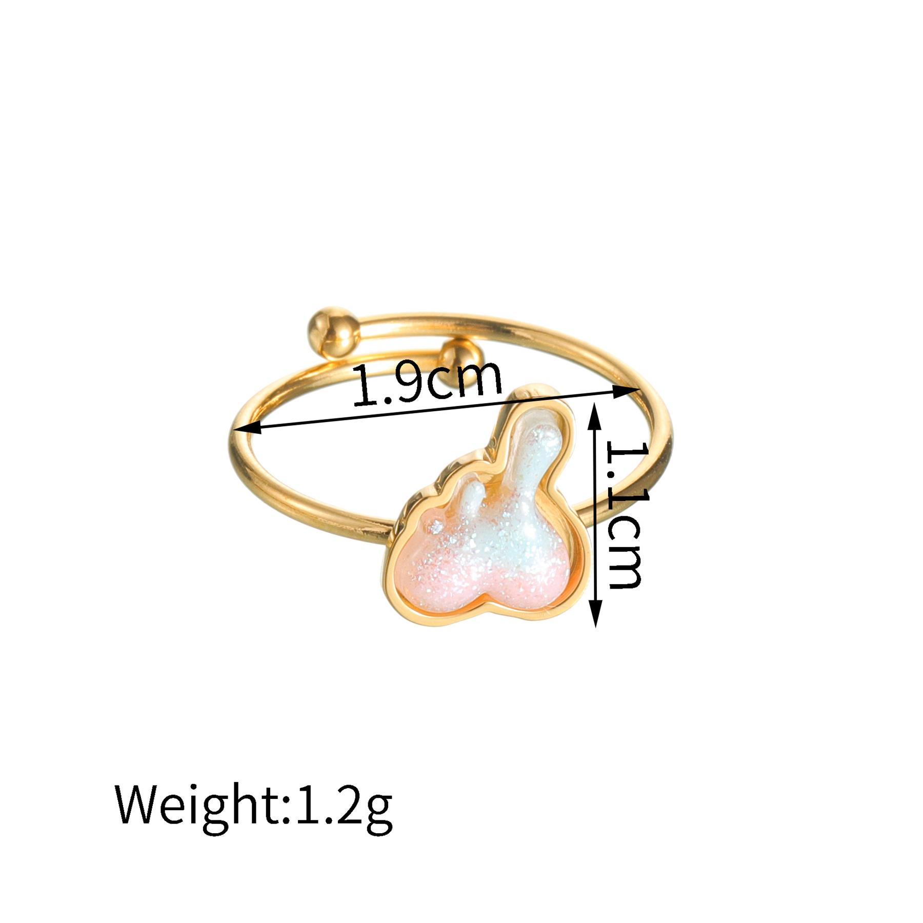 

Atoztide Fashion 18K Gold Plated Open Ring For Women Stainless Steel Acrylic Relief Adjustable Finger Ring Birthday Jewelry Gift