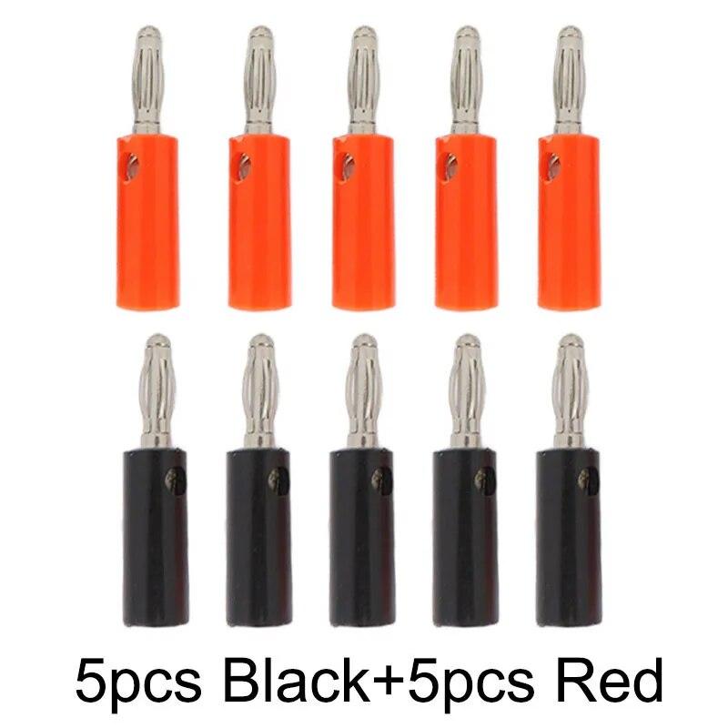 Set 6 Spine Banana Da 2mm Maschio A 4mm Femmina – Adattatori Convertitori – Rosso + Nero