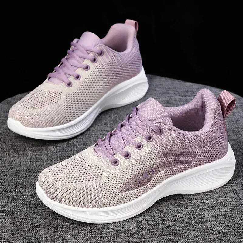 Fashion 2024 Running Shoes Ladies Breathable Sneakers Summer Light Mesh  Women's Sports Shoes Outdoor Lace Up Training Shoes