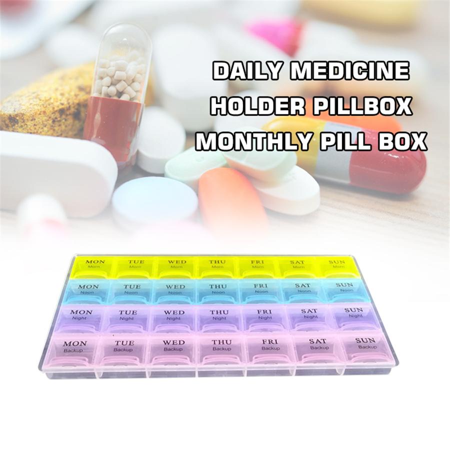 Plastic Pill Box Daily Medicine Storage Tablet Sorter Month Case Organizer box