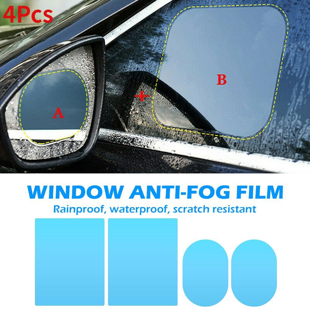 4Pcs Car Side Rearview Mirror Waterproof Anti-Fog Film Side Window Glass Film Rainproof Anti-Glare Protective Films Car Sticker Protective Accessories