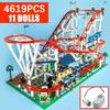 New 4619pcs With Motor Big Roller Coaster Compatible 15039 18003 Diy Model Building 10261 Blocks Bricks Kid Birthday Gifts
