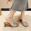 Fashion Square Head Sandals and Slippers for Women 2025 New Daily Coarse Heel Shoes for Outer Wear Casual Fashion Summer Women's Shoes