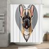 Adorable Dog Shower Curtain Featuring A French Bulldog In Heart Shape Perfect Home Decor Gift For Animal Lovers