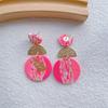Geometric Beach Earrings Y2K Exaggerate Earrings Women Elegant Acrylic Stud Earrings  Gifts
