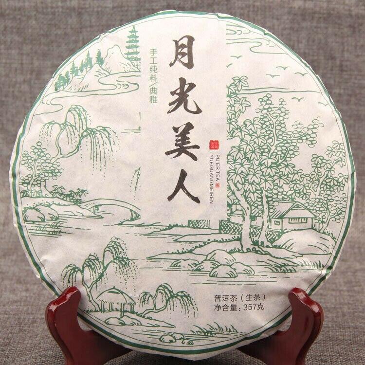 2018 Yue Guang Mei Ren Shen Puer Gemischter Weißer Tee Ancient Arbor Roher Puer Tee 357g