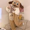 Damen Fleece-gefütterte Halloween-Pyjamas - Einteiler Cartoon-Kürbis-Design für Herbst/Winter Hauskleidung oder Outdoor-Bekleidung