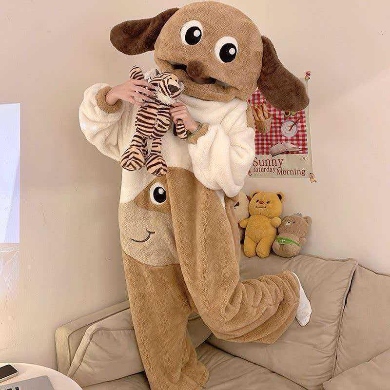 Damen Fleece-gefütterte Halloween-Pyjamas - Einteiler Cartoon-Kürbis-Design für Herbst/Winter Hauskleidung oder Outdoor-Bekleidung