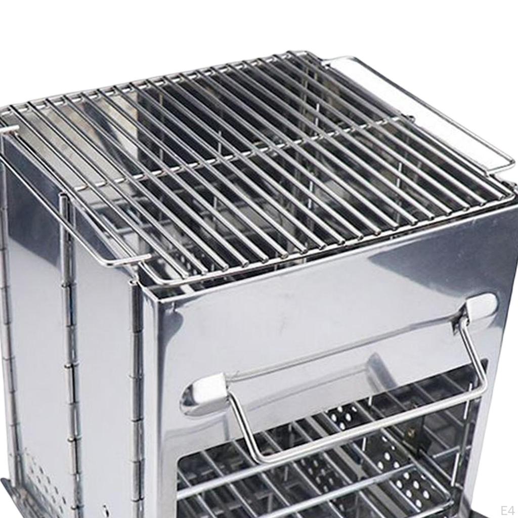 Foldable Fire Wood Camping Stove Cooking Grill Charcoal Portable Firewood Burning for