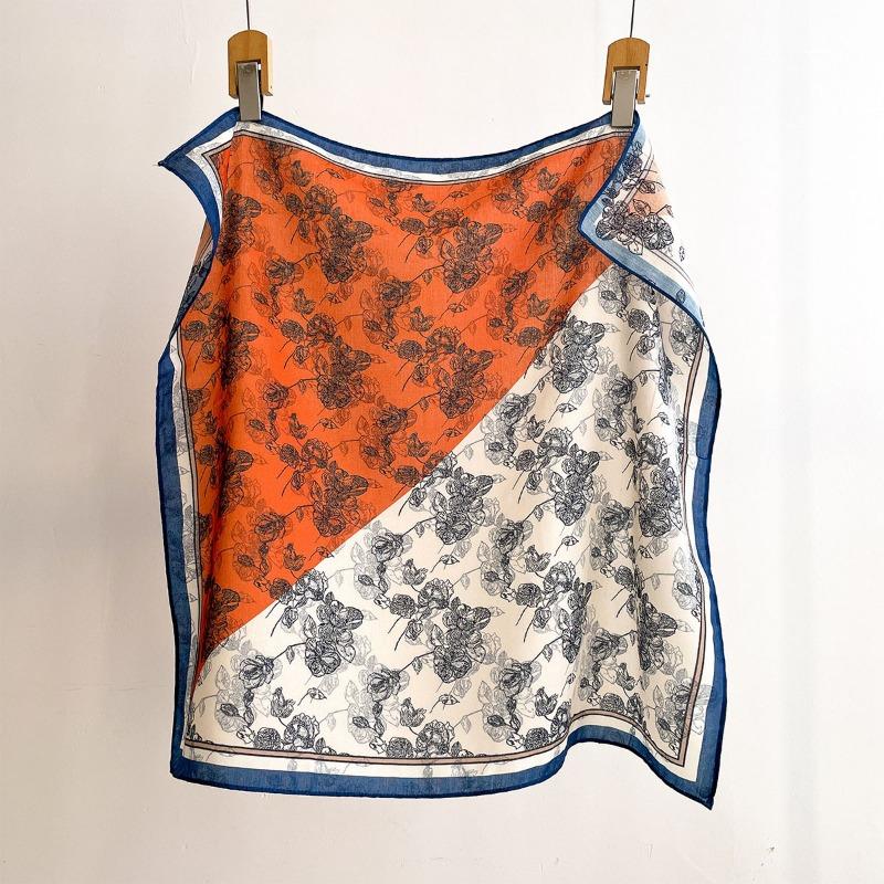 Vintage Paisley Square Scarf For Women Daily Use Soft Neck Scarf