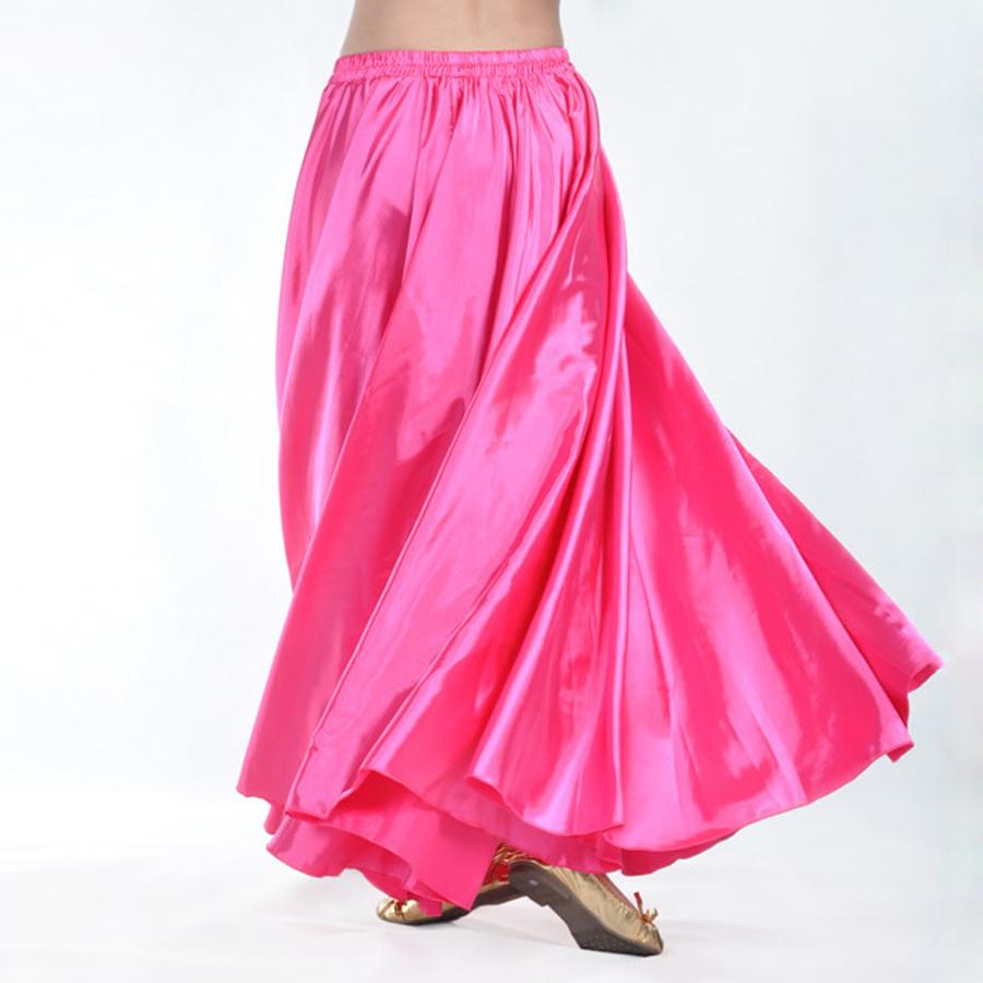 Glänzender Satin Damen Bauchtanzkostüm Swing Röcke Vollkreis Satin Flamenco Röcke Übergröße Bauchtanzrock