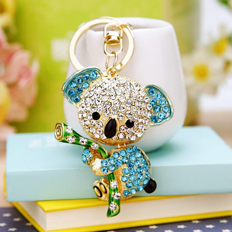 Pendentif Chèvre Mouton Mignon Porte-clés en Cristal pour Voiture Sac à Main Boucle Cadeau de Fête Porte-clés Charme de Sac beige