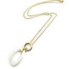 Les Trésors De Lily [L7084] - Collier Plaqué-Or 'Chorégraphie' blanc doré (céramique) - 37x17 mm