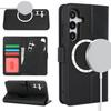 For Samsung Galaxy S24+ Wallet Case Compatible with MagSafe Anti-Drop Detachable PU Leather Phone Cover