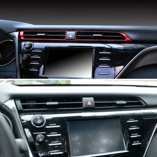 Central Console Air Outlet Vent Frame 1PCS For Toyota Camry 2018- Bright Red
