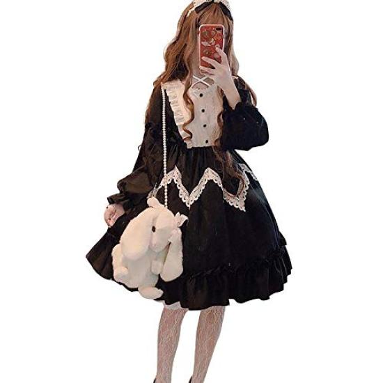 

Lolita Long Dove School Cultural L [Cos Kingdom] Dress, Sleeve, Black, Color, Lolita, Women s, Cute, Uniform, Festival, Festival, Cosplay, Event, чорний