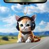 2D Acrylic Cute Cat Rearview Mirror Decoration Pendant, Backpack Keychain Decoration Pendant, Home Decoration