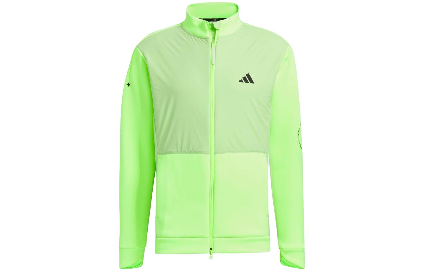 Adidas Jackets Men s Neon Green Stand Collar Moderate Other HY0973 XXL
