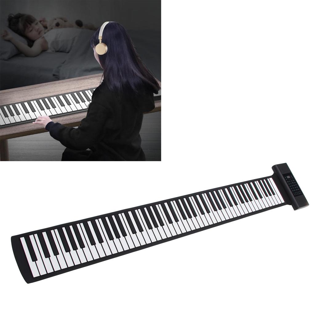 Foldable Piano Keyboard Rechargeable LED Display 128 Tones 128 Rhythms MIDI Output Support 14 Demo S