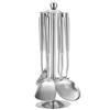 6/7Pcs Stainless Steel Cooking Tools Set, Pro Metal Kitchen Serving Utensils - Spatula Ladle Skimmer Pasta Server Serving Spoon