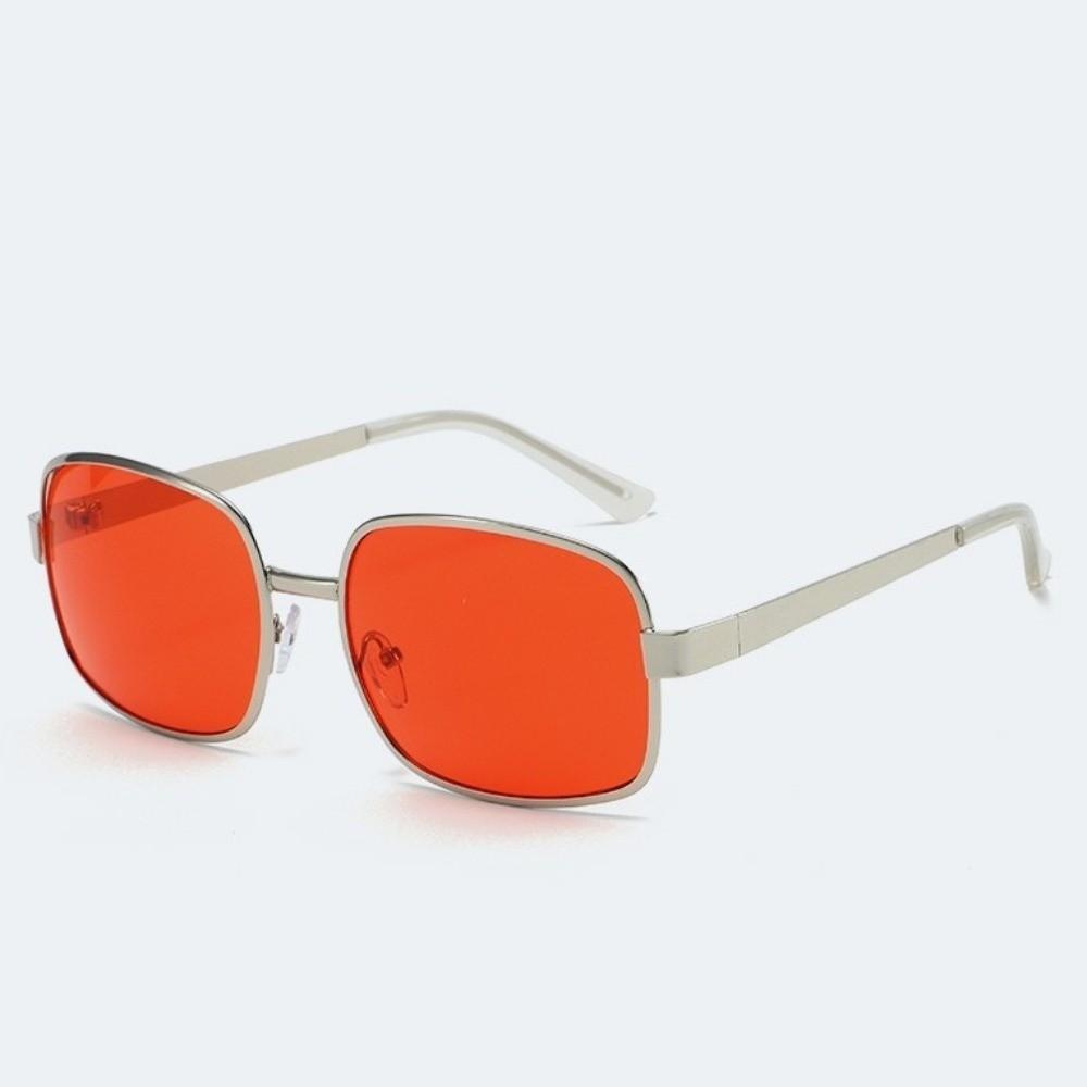 Retro Sun Protection Glasses Large-Framed Square Frame Sunglasses Metal Sunglasses  European Style