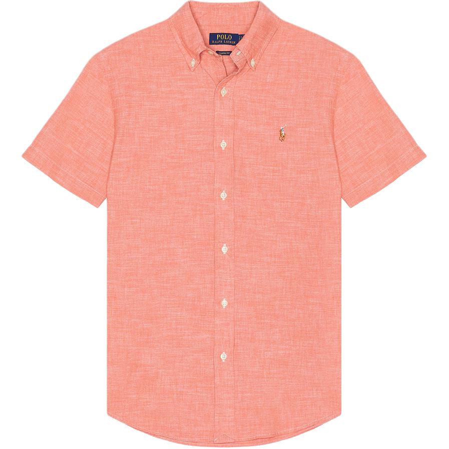 Polo Ralph Lauren Logo Embroidered Single-Breasted Short Sleeve Shirt Men shirts Nautical-Red 710842642-005