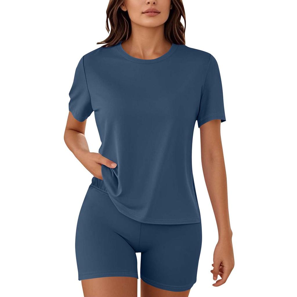 Women Pajamas 2 Piece Sets For Women T-shirt Shorts Outfits Sleepwear