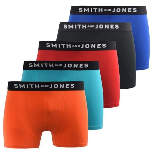 Smith & Jones Mens Tovin Boxer Shorts (Pack of 5)