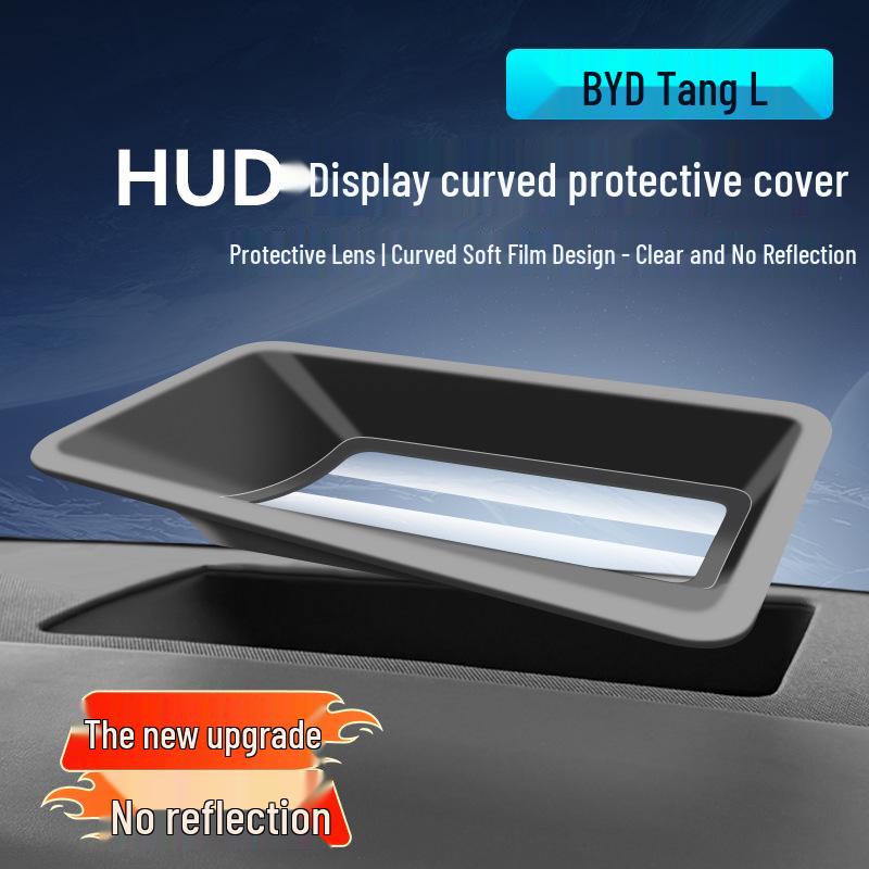 Compatible with 25 BYD Tang L Models: Curved Screen Soft Film HUD Protector & Dashboard Dust Cover.