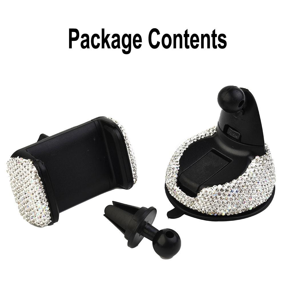 Phone Holder Dashboard Girls White 1Pc Bling Interior Parts Replacement