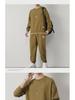 Men's Two-Piece Waffle Sweatshirt and Sweatpants Set - Available In Various Colors