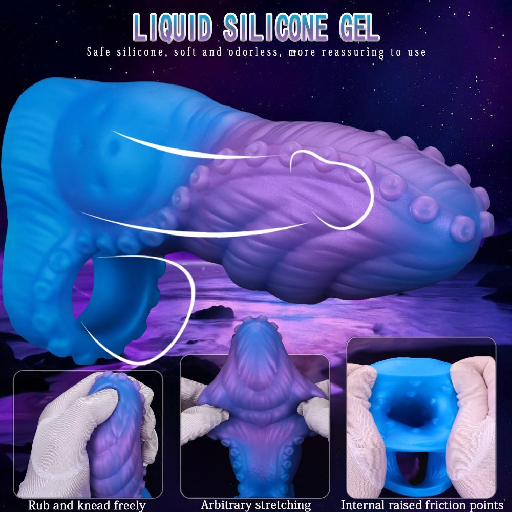 Liquid Silicone Cock Ring - Stretchy Penis Ring for Men, Enhances Pleasure & Erection, Realistic Wearable Male Toy