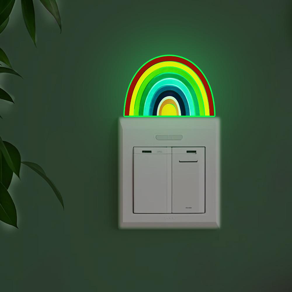 Nightlight Cartoon Rainbow Bedroom and Living Room Wall Switch Decoration Stickers