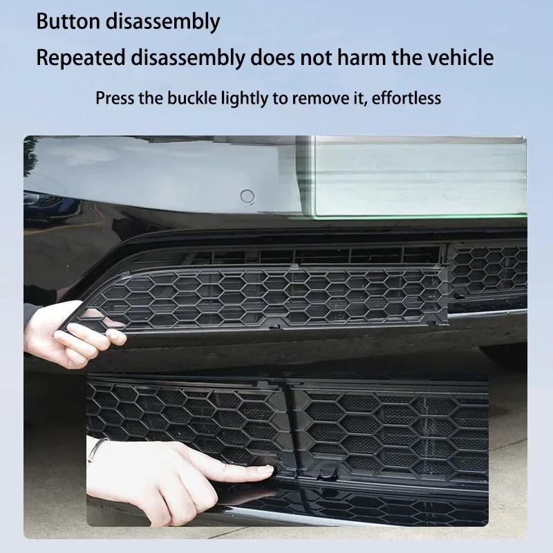 For Tesla Model 3/Y/3+ Highland 2024 Insect-proof Net ABS Segmented Front Air Inlet Protect Cover Insect Prevention Accessories