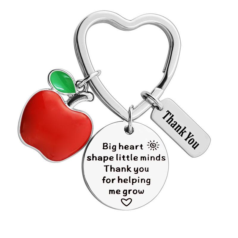 A Great Teacher Is Hard Gift Teachers Day Gift Apple Keychain Stainless Steel Keychain for Mothers Day and Fathers Day Backpack Bag Pendant